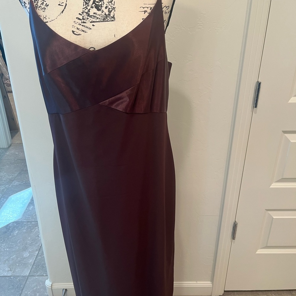 Ann Taylor Burgundy Satin Dress